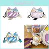 Cute Cat Face Single Shoulder Bag Pu Material Crossbody Purse For Daily Use