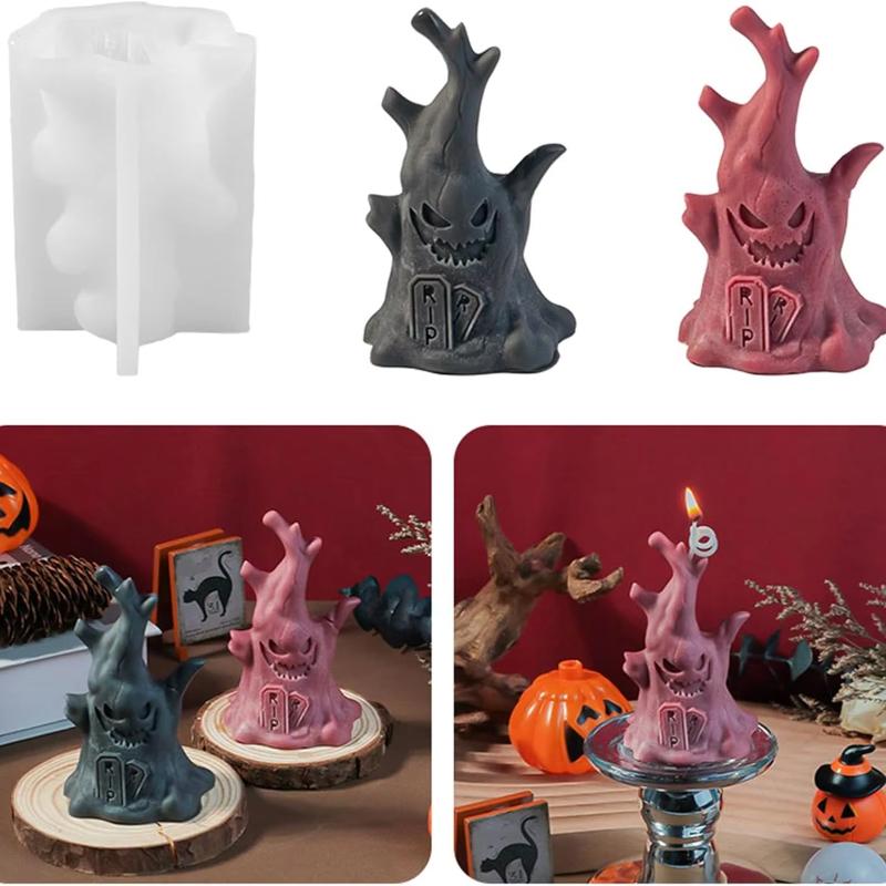 Halloween Themed Scented Silicone Mold for Crafting Unique Decorative Specter Stump Design Ideal for Party Decor