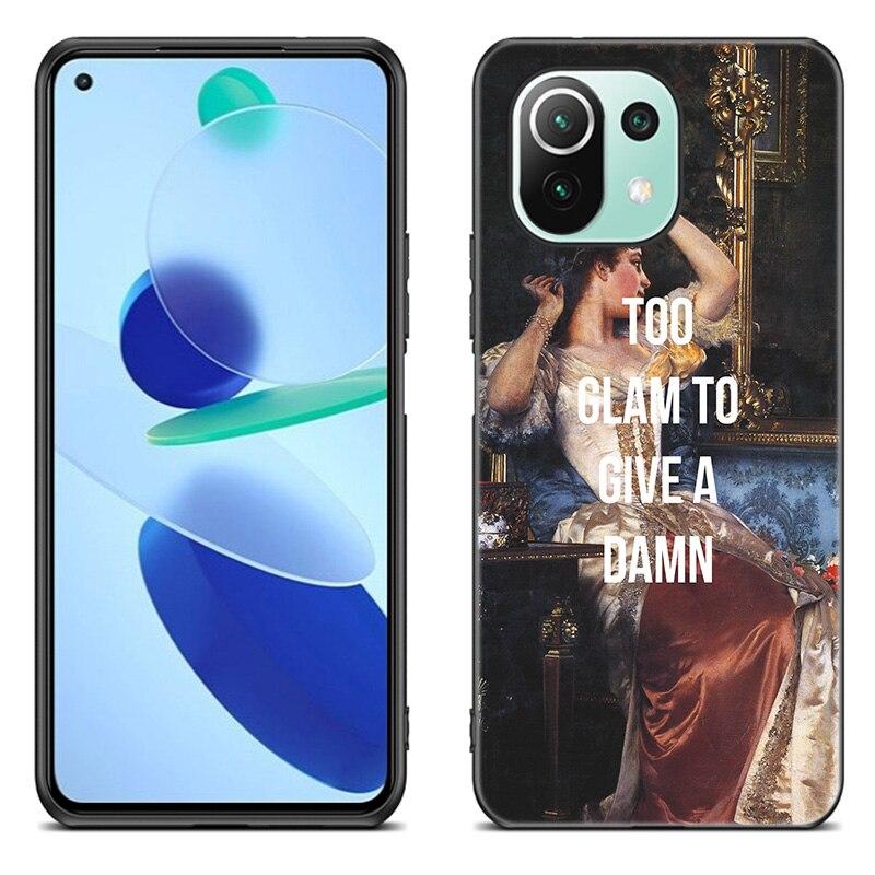 Renaissance Art Painting Case For Xiaomi Mi 11 Lite NE 11i 10T 11T Pro A2 A3 Lite POCO F3 M3 M4 C31 X3 Pro NFC GT Black Cover