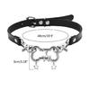 European American Style Leathers Collar Trend Punk Bone Pentagrams Neck Bands Adjustable Length Neckchain Accessories