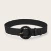 Simple Solid Color Bead Ring Buckle Decoration Women Casual Woven Belt For Boho Dresses