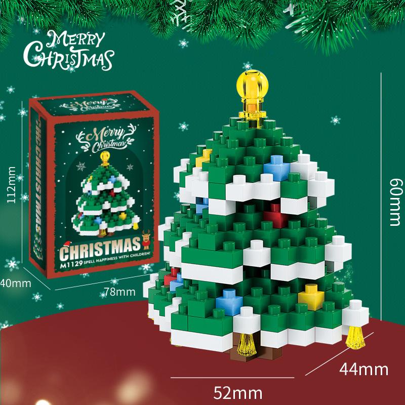 Christmas Tree Gift Reindeer Mini Brock Building Construction Toys for Kids girls 6 Year Old Santa Claus Snowman Micro Brick toy