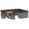 Garden Sofa Set 12 Pcs Grey Poly Rattan