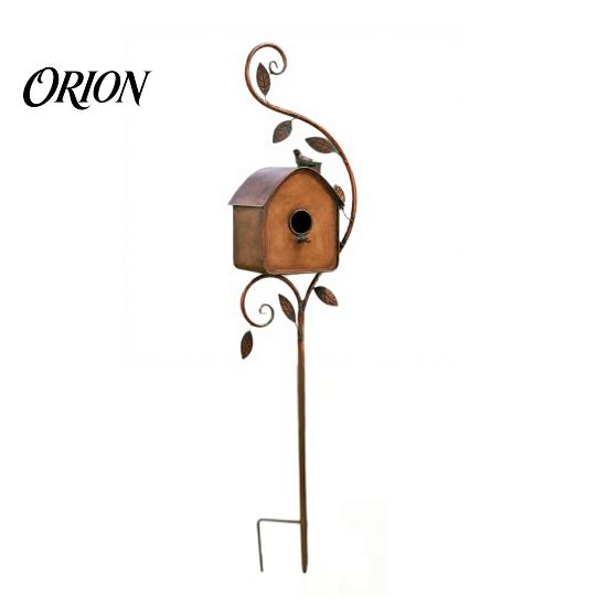 Heavy Duty Ground Stake Metal Bird House Garden Stakes, Feeder Decor, Weatherproof Patio Lawn Ornament Iron Art Decor for Outdoor Yard Flower
