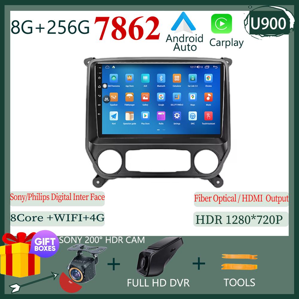 For Chevrolet Silverado 3 GMTK2 2014 -2018 Android Navigation GPS Auto Radio Screen Car Radio Audio HDR Cam WIFI QLED 5G Stereo