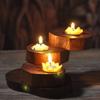 Handcrafted Wooden Candle Holder - Swivel Design for Home Decor