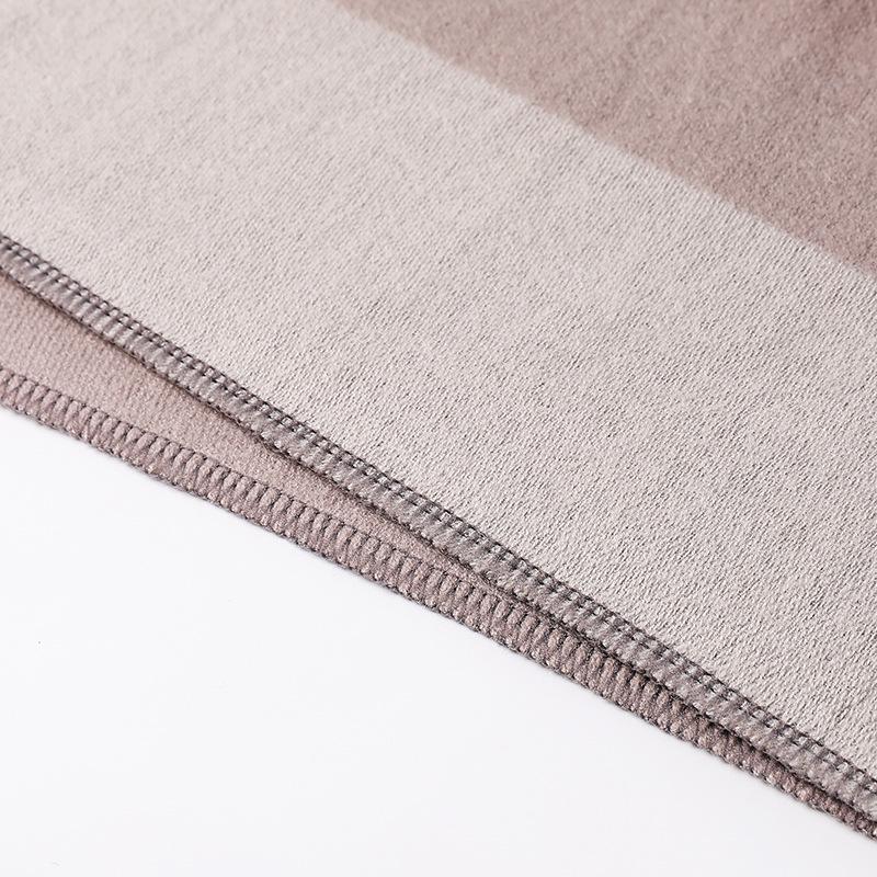 Women's European & American Double-Sided Solid Color Cape Shawl with Striped Edge