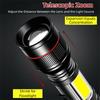 Portable Mini Flashlight Three Lighting Modes High Brightness Keychain LED Light USB Rechargeable Zoomable Focus