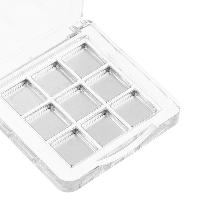 Paletă cu 9 Compartimente Goale pentru Fard de Pleoape, Recipient pentru Depozitarea Machiajului Ochilor, pentru Femei, Fete, Începători în Machiaj, Instrument DIY pentru Fard de Pleoape