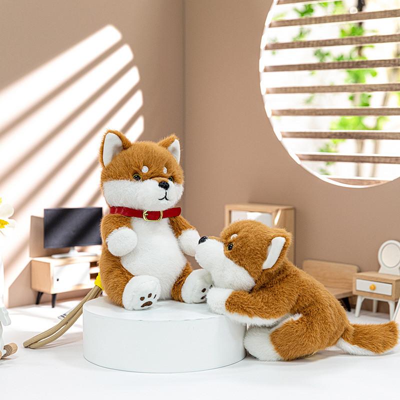 Plyšový přívěsek na klíče Shiba Inu z měkkého krátkého plyše pro děti a sběratele