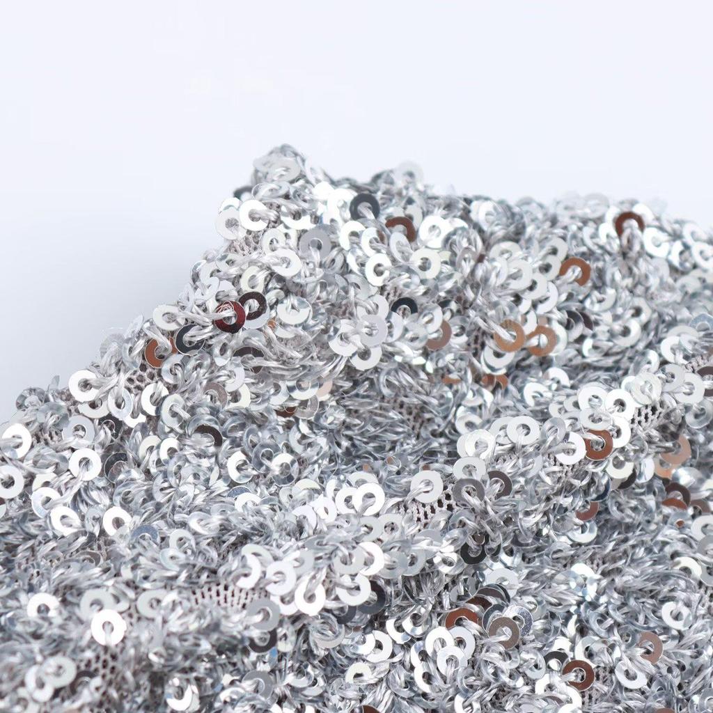 2024 Winter European & American Round Neck Sequin Long Sleeve Dress - Elegant & Simple Fashion for Women