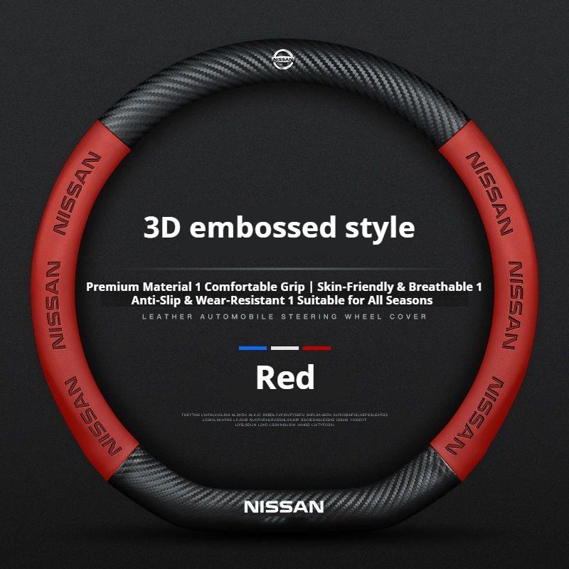 Nappa Leather Car Steering Wheel Cover Nissan Qashqai Juke XTrail Patrol Note Leaf Altima Murano Rogue Pulsar Sentra Teana Tiida vsd55