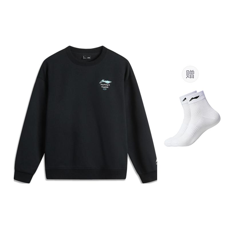 Li Ning Sports Fashion Collection Sweatshirt Unisex Black AWDU981-1