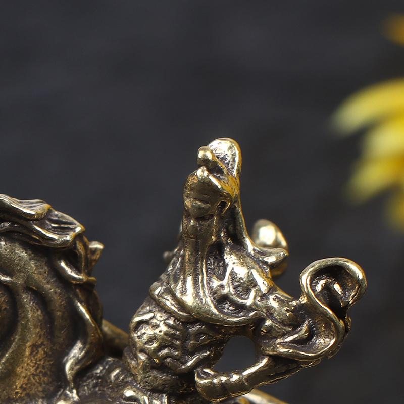 Brass God Of Wealth Riding Horse Guan Gong Statue Home Decoration Accessories