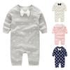 Baby Long Sleeve Cotton Romper With Bow For Toddler Crawling And Play