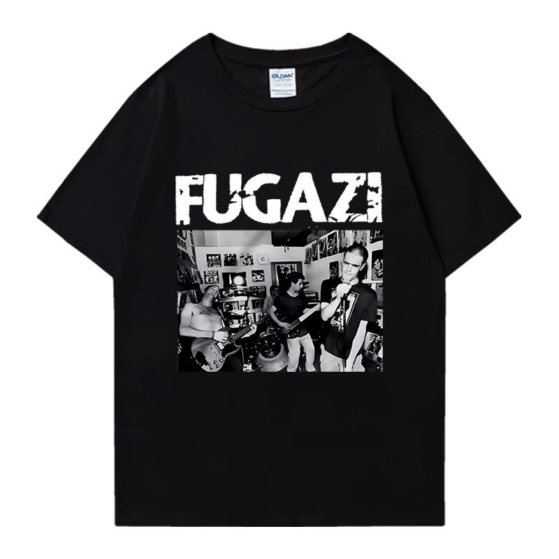 Trendy 2025 FUGAZI Band Graphic Oversized Tee Shirt Streetwear Men Women Summer Short Sleeve T-shirts 100% Cotton Popular Unisex