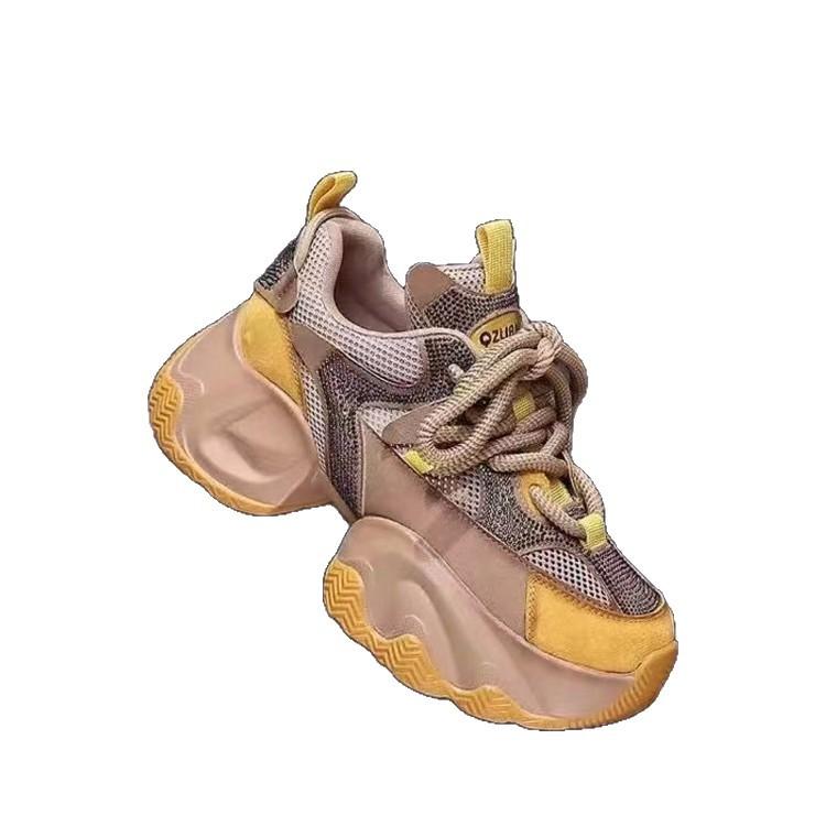 Modne buty sportowe i rekreacyjne na grubej podeszwie, zwiększające wzrost, sznurowane, wszechstronne