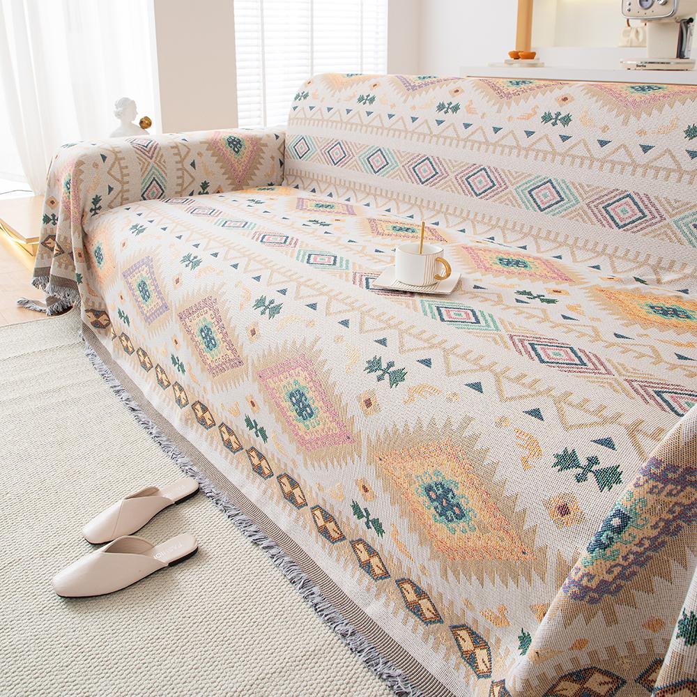 1 szt. Ochraniacz na sofę z tkaniny Chenille w stylu boho - antypoślizgowy pokrowiec na podłokietnik i oparcie, przyjazny dla zwierząt, całoroczny, wodoodporny