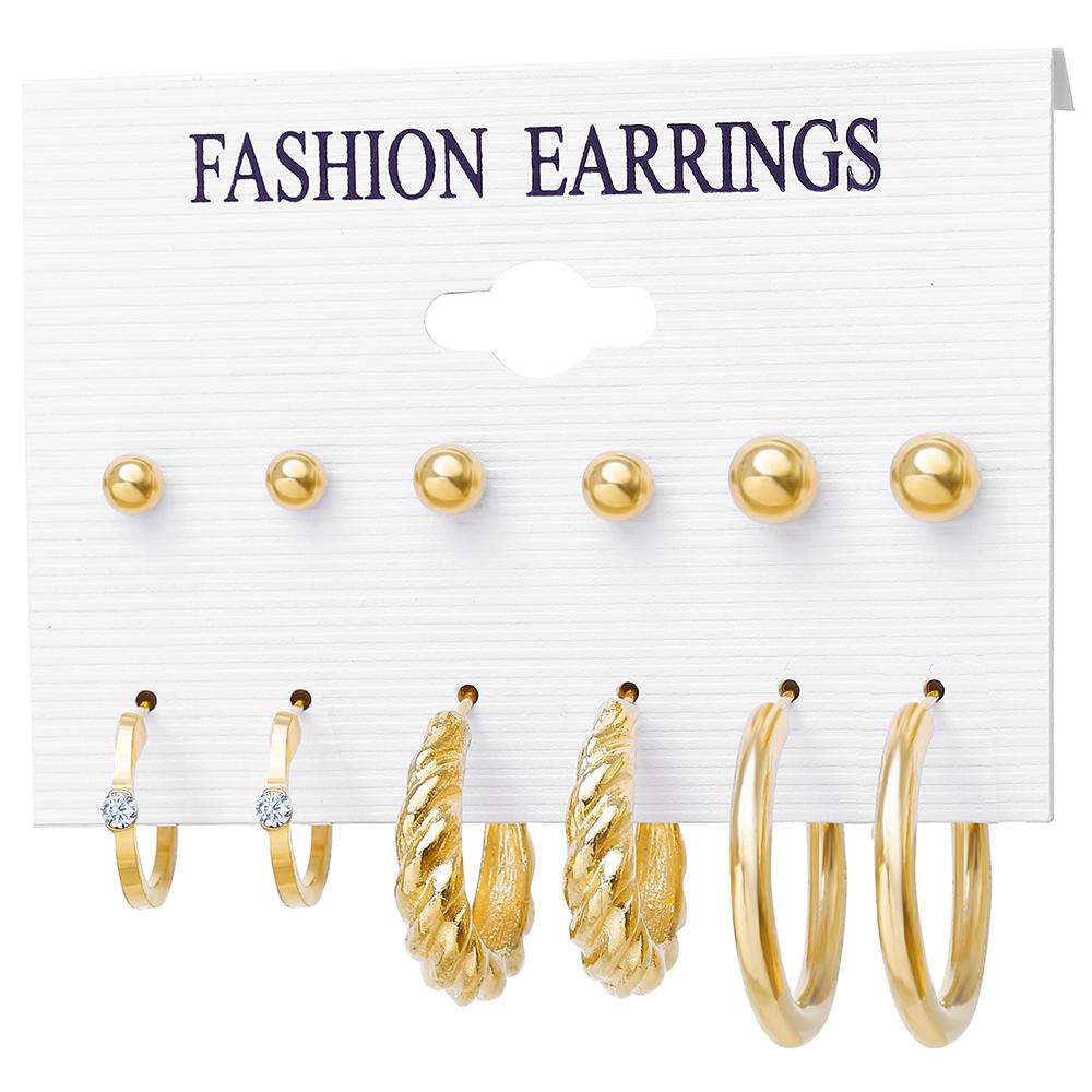 IF ME Retro Butterfly Tassel Pearl Earrings Set Elegant Gold Earring Women Fashion Jewelry Accessories