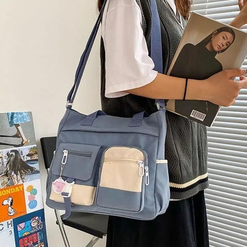 Wasserdichte Nylon-Canvas-Handtaschen für Damen, Umhängetasche, Japanische Damen-Umhängetasche, Schultaschen für Schülerinnen, Crossbody-Taschen für Mädchen, Aktentasche