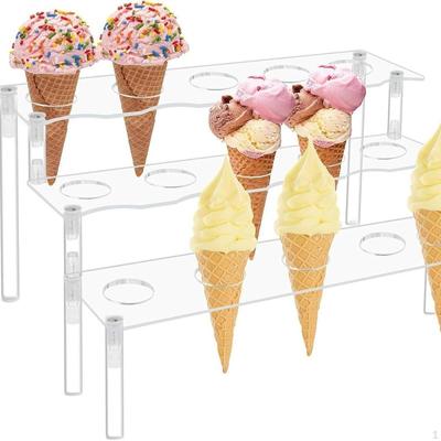 Držák na kornouty zmrzliny Akrylový stojan Dekor Elegantní výstavní stojan Stojan na cupcakes pro události