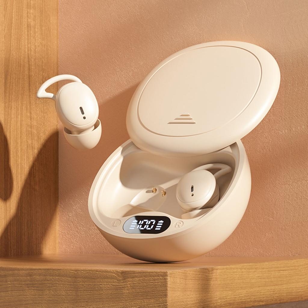 Wireless Earbuds Digital Display Skin Friendly Portable Noise Blocking Earphones for Sleeping
