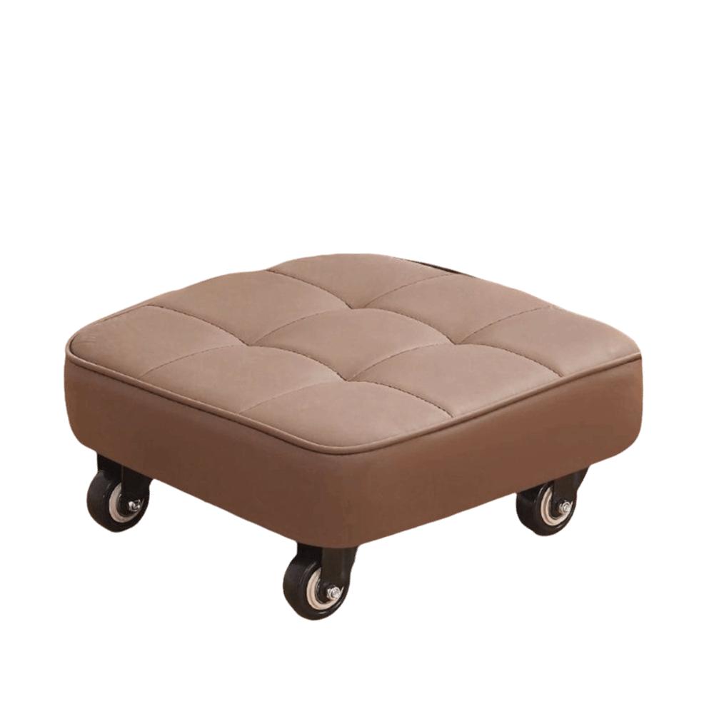 Upholstered Rolling Stool Square Shape Wheeled Short Bench Swivel Caster Stool  Tile Grouting