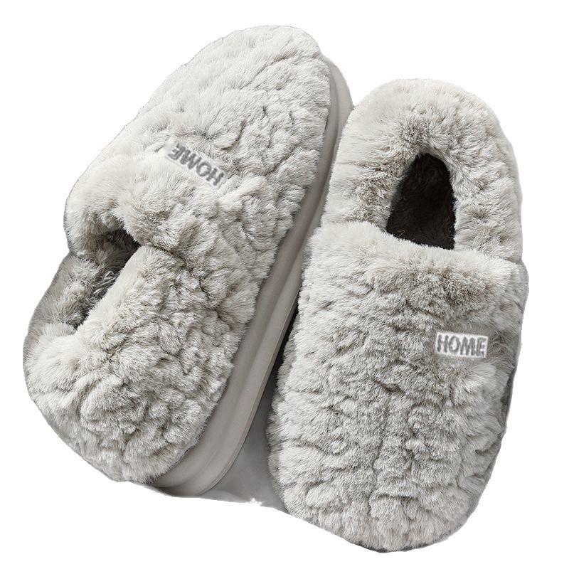 Apcans bag heel cotton shoes 2025 new thick-soled velvet indoor home warm and non-slip couple cotton shoes winter