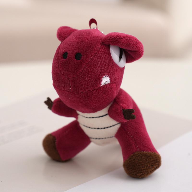 Adorable Dinosaur Plush Keychain Soft Pp Cotton Stuffed Animal Bag Charm