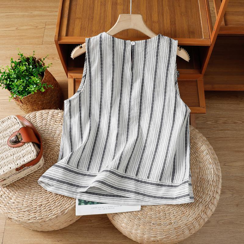 Premium Women's Vertical Stripe Vest – Korean Style Loose Summer Top 2025
