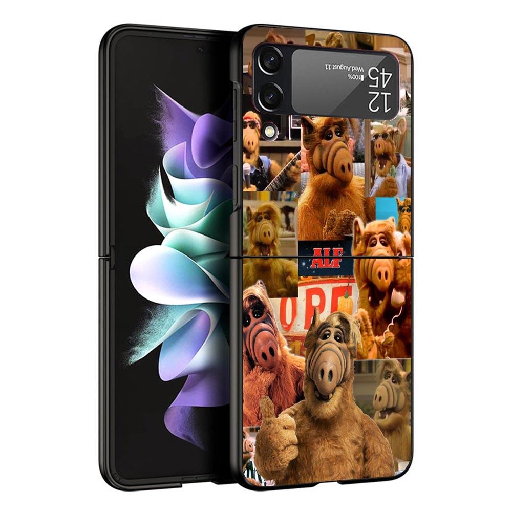 A-Alf TV Series Black Phone Case For Samsung ZFlip7 ZFlip6 ZFlip5 ZFlip4 ZFlip3 5G Hard Protective Galaxy Z Flip 3 4 5 6 7