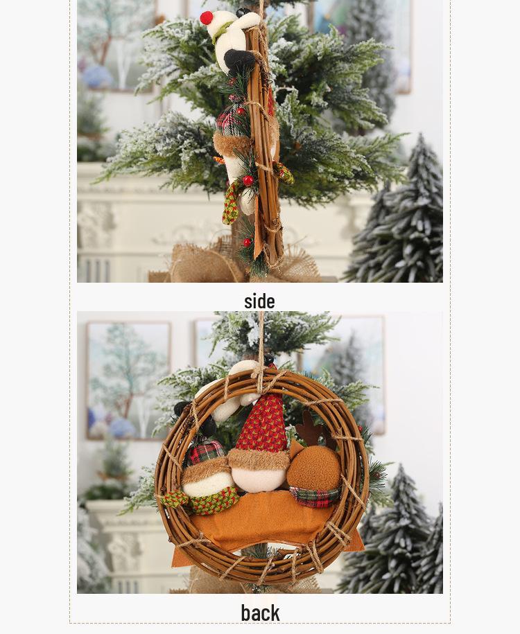 Decorazioni Natalizie Haobei: Ornamenti per Ghirlanda in Rattan: Babbo Natale, Pupazzo di Neve e Renna.