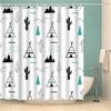 Buddha Plant Printed Bath Curtains Waterproof Polyester Fabric Bathroom Shower Curtain Screen with Hooks Bathroom Curtains