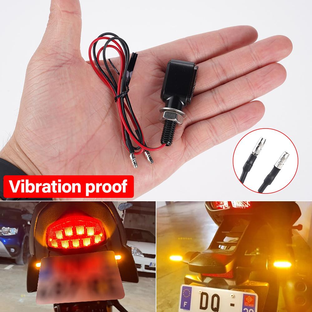 8mm 12V Motorcycle Turn Signal Light Lamp Indicators Blinker 3 High Brightness LED Led  for Honda Yamaha Kawasaki Cafe Racer