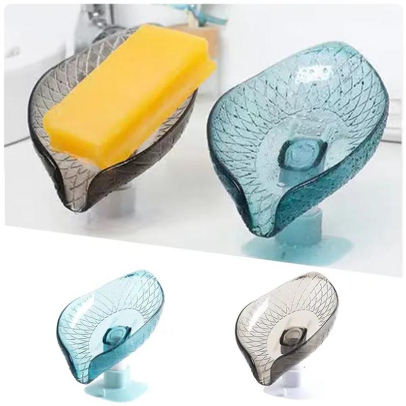 1 Stück Blatt Seifenhalter Saugnapf Seifenschale für Badezimmer Dusche Waschbecken Tragbare Kunststoff Schwammablage Küche Badezimmerzubehör
