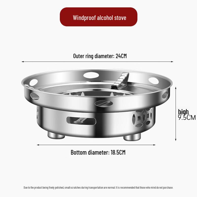 ZISIZ Windproof Alcohol Stove for Hot Pot