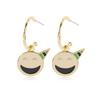 Heart Trendy Geometric Eyes Earrings Alloy Material Fashionable Statement Jewelry