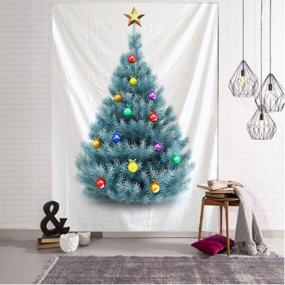 Merry Christmas Noel ağacı dekorasyonu baskılı desen goblen ev oturma odası yatak odası duvar dekorasyonu goblen