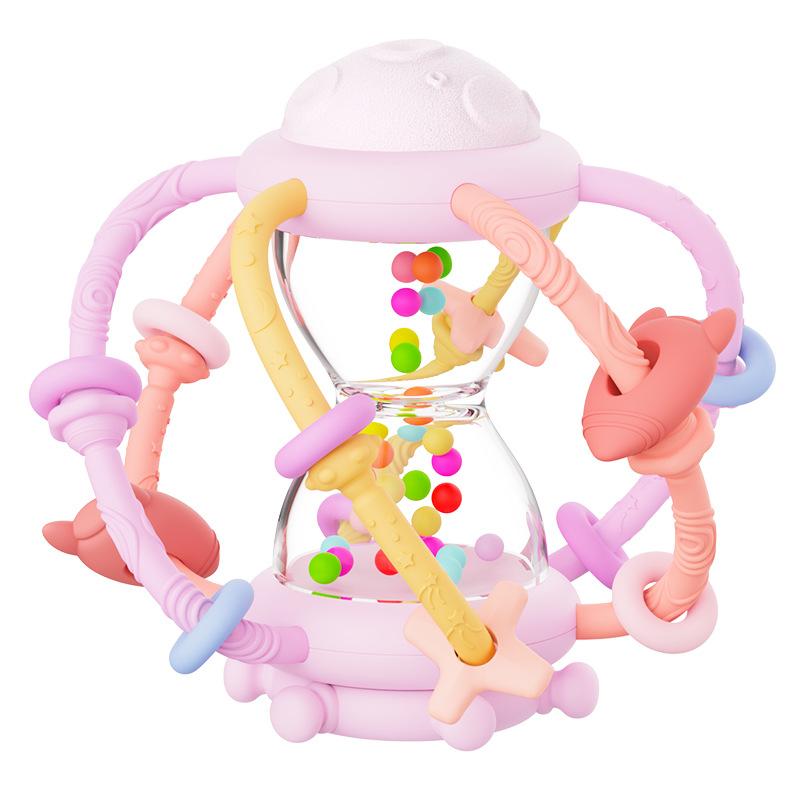 Baby Manhattan Clutch Ball Soft Glue Rattle Bed Bell Grinding Tooth Glue Soothing Bite Music 0-3 Years Old Baby Toy