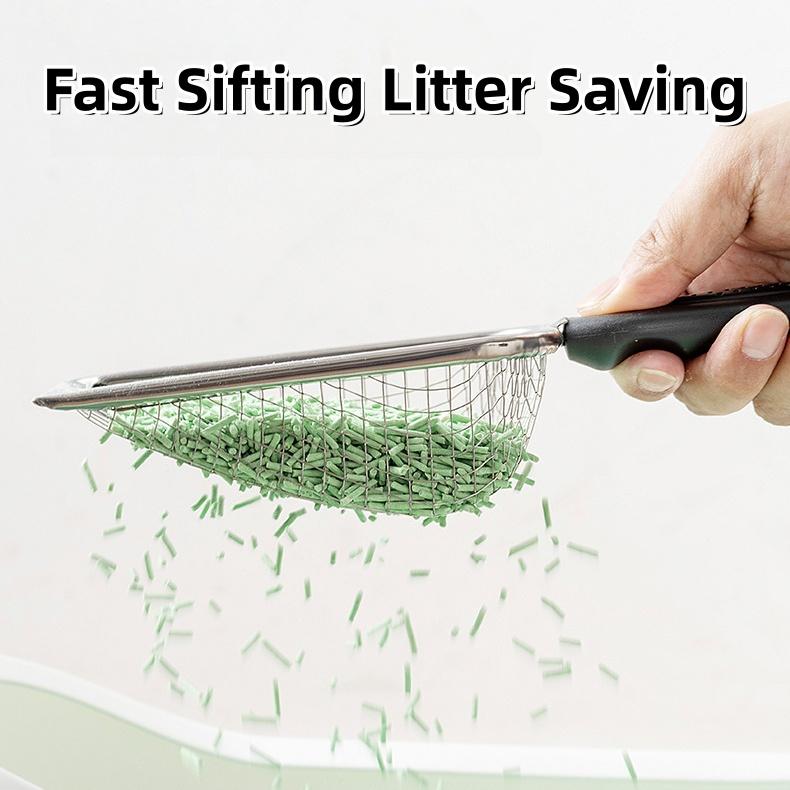 2v1 2 ks nerezové zahradní síta na půdu & kočkolitová lopatka - Efektivní oddělování nečistot & hrudek Zahradnictví & Nástroj na čištění zvířat