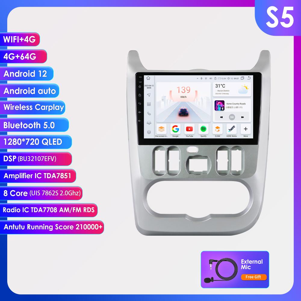 Hizpo 4G 9'' 10.33'' Sisteme inteligente AI CarPlay Android Auto Radio pentru Renault Logan 1 Sandero Lada Largus Ecran inteligent Auto Multimedia BT