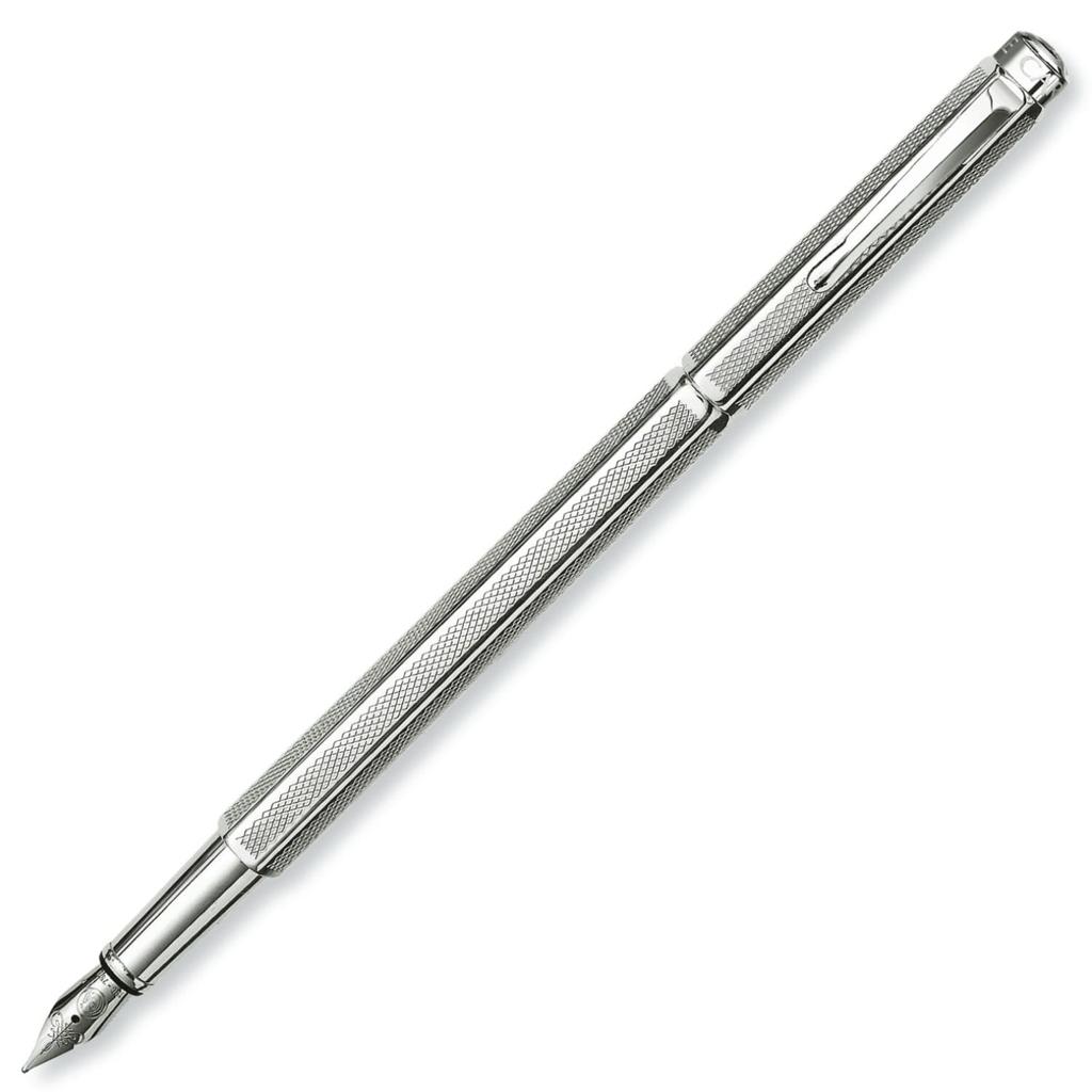 CARAN Ecridor Retro Silver Fountain Medium Officially Imported D'ACHE Pen, Nib, 0958-485,