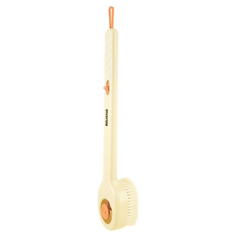 

Long Handle Plus Liquid Bath Brush Push-pull Liquid Bath Brush Hangable Long Handle Soft-bristled Back Bath Brush жовтий