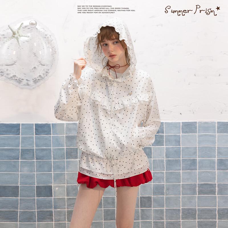 unifree Sweet Girl Double-Layer Lace Hooded Jacket