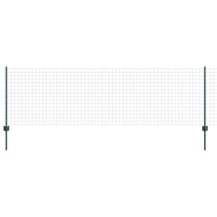 VidaXL Clôture Euro avec 5 poteaux en U Verte 0,8x10 m Acier 3335966