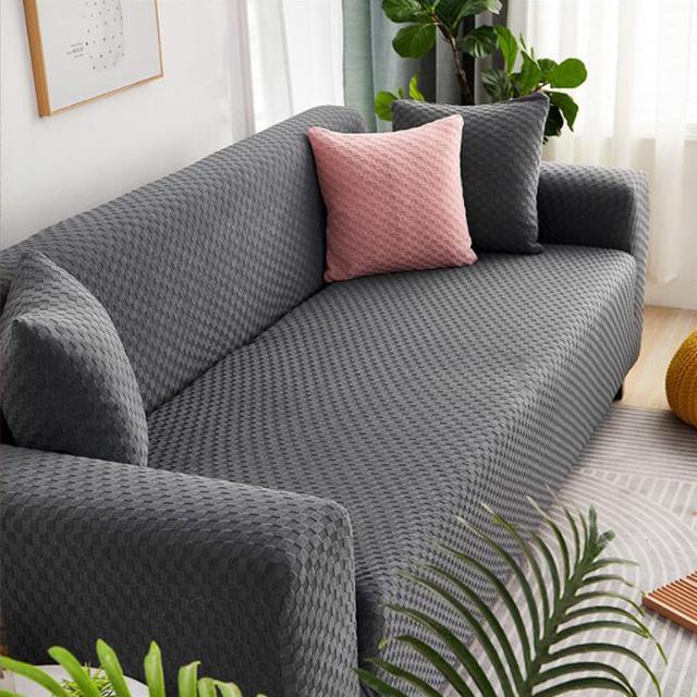 Kalın Kanepe Koruyucu Jakarlı Katı Baskılı Kanepe Kapakları Oturma Odası Kanepe Kapak Köşe Kanepe Slipcover L Şekli