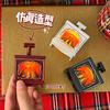 Christmas Simulated Fireplace Night LightsChristmas Mini Fireplace Decorative Ambient Lights