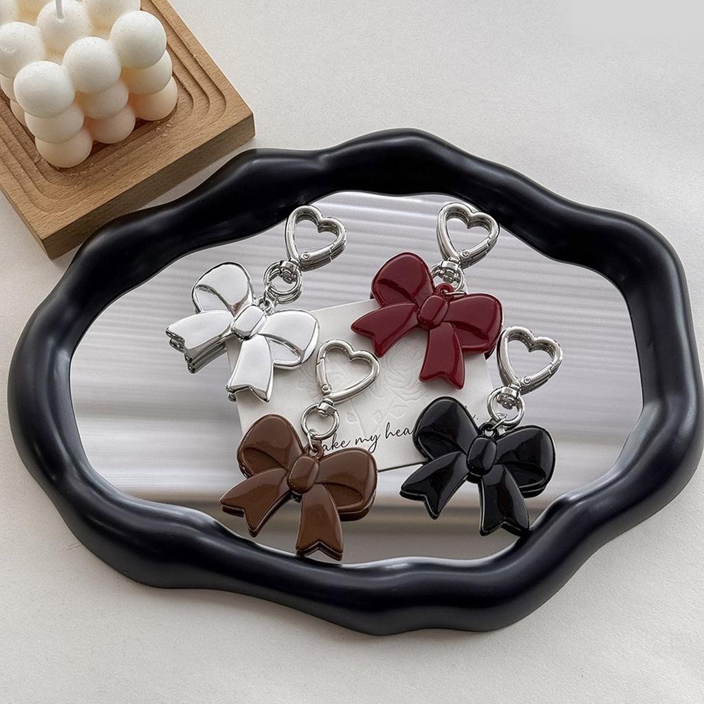 Sweet Bows Keychain Car Key Chains Bowknot Keyring Bag Charm Handbag Charm Lovely Heart Keyholders Phone Charm