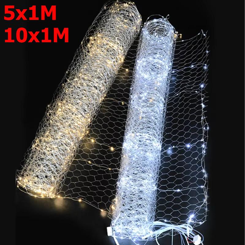 1x10meters LED Decoration Christmas Fairy Lights Outdoor Garden Street Party Wedding Ceilling Background Star Night Light Net