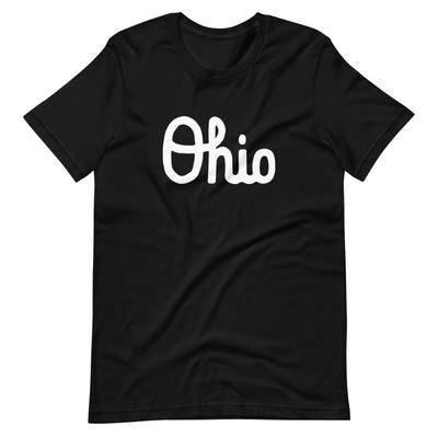 OHIO Script Tee Shirt Short-Sleeve Unisex 100% Cotton T-shirt Mens Tees Top